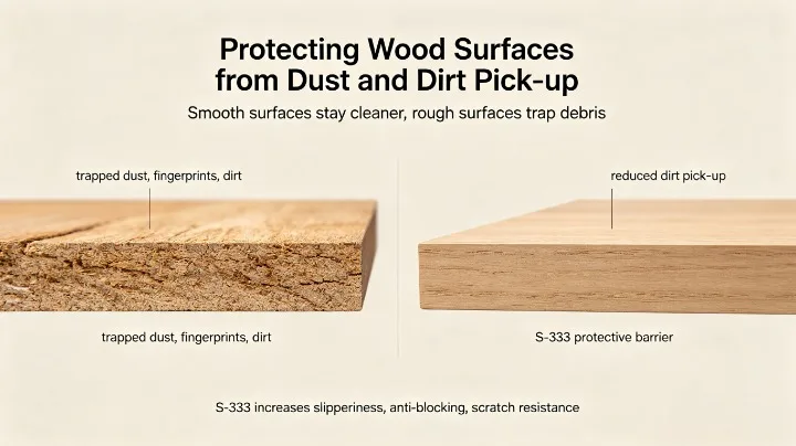 Protect wood surface from dust and dirt pick-up