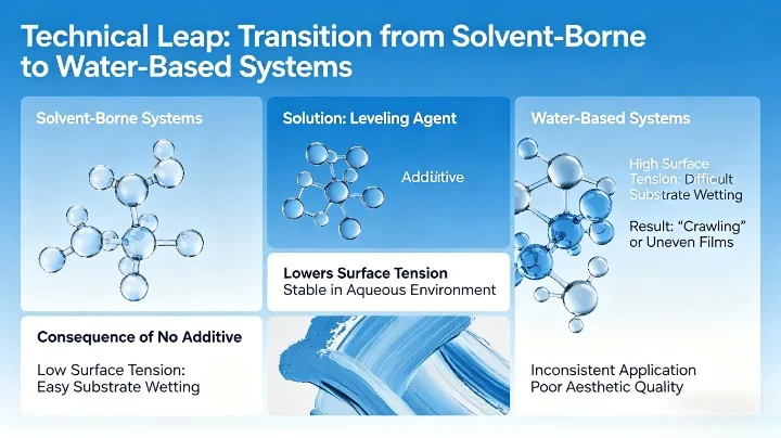 Transition from solvent-borne to water-base sustems