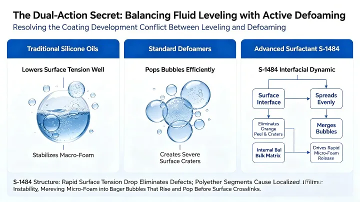 Balancing-fluid-leveling-with-active-defoaming