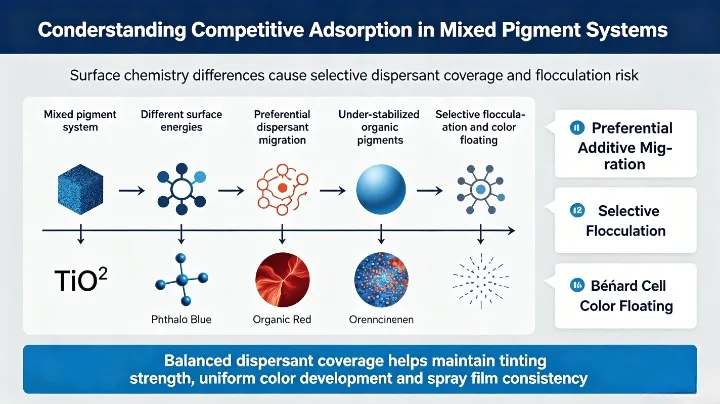 conderstanding competitve adsorption in mixed pigment systems