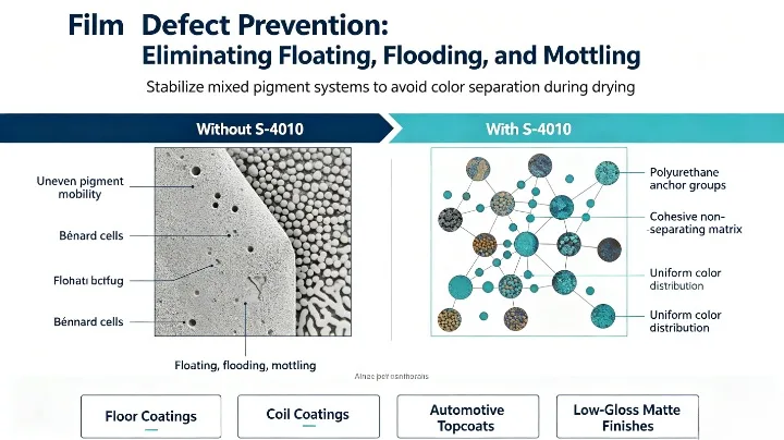 film defect prevention elimiation floating,flooding and motting.